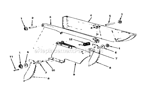 Guard Assembly Diagram and Parts List for 113298844  Craftsman Table Saw