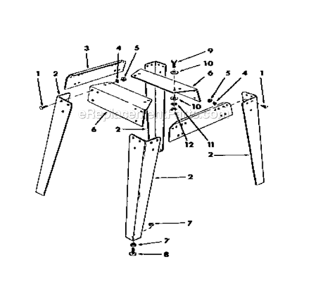 Let Set Diagram and Parts List for 113298844  Craftsman Table Saw