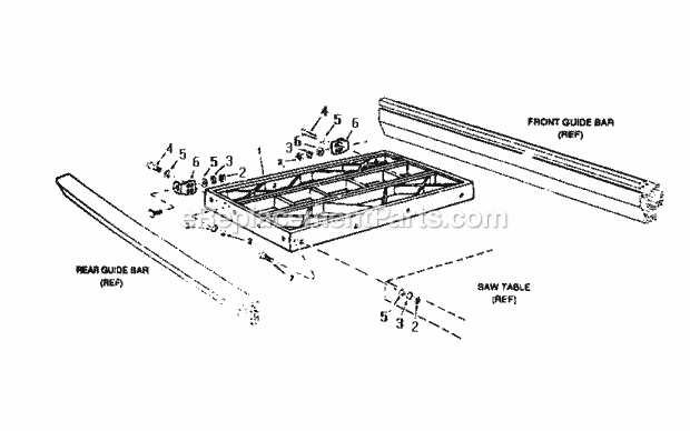 Table Extension Diagram and Parts List for 113299112  Craftsman Table Saw