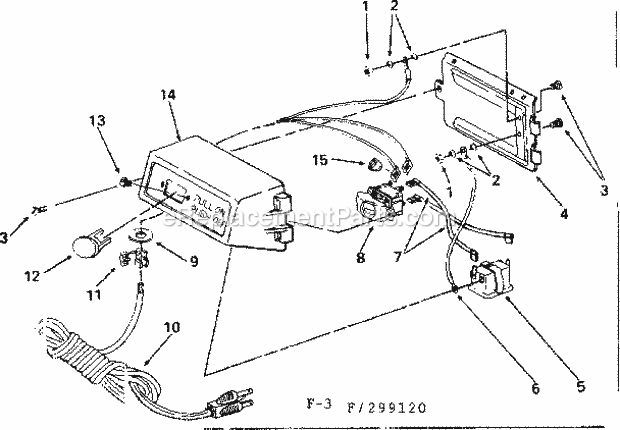 Switch Box Assembly Diagram and Parts List for 113299120  Craftsman Table Saw