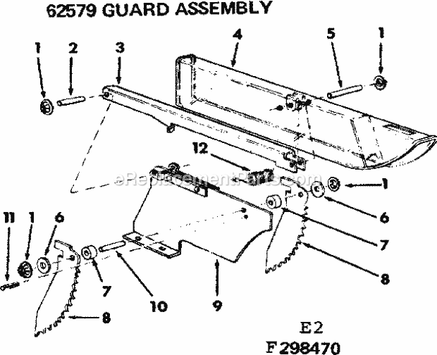 Guard Assembly Diagram and Parts List for 113299142  Craftsman Table Saw