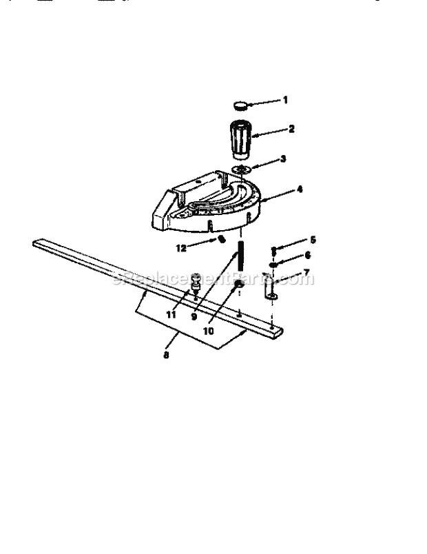Miter Gauge Assembly Diagram and Parts List for 113299210  Craftsman Table Saw