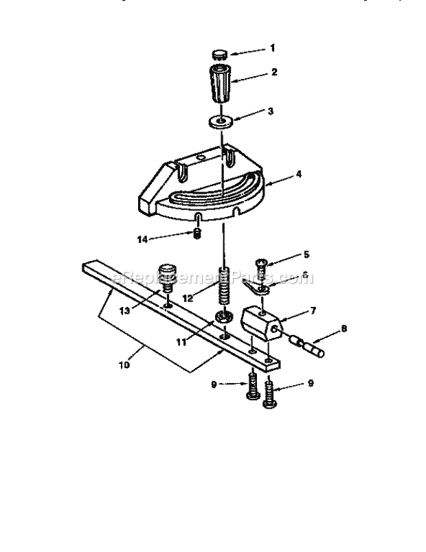 Page D Diagram and Parts List for 113299315  Craftsman Table Saw