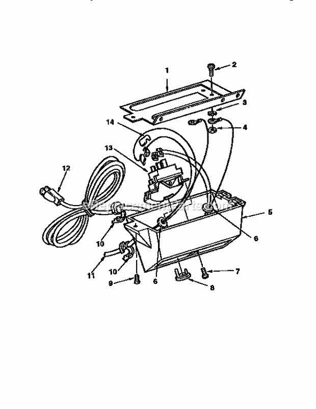 On-Off Power Outlet Diagram and Parts List for 113299510  Craftsman Table Saw