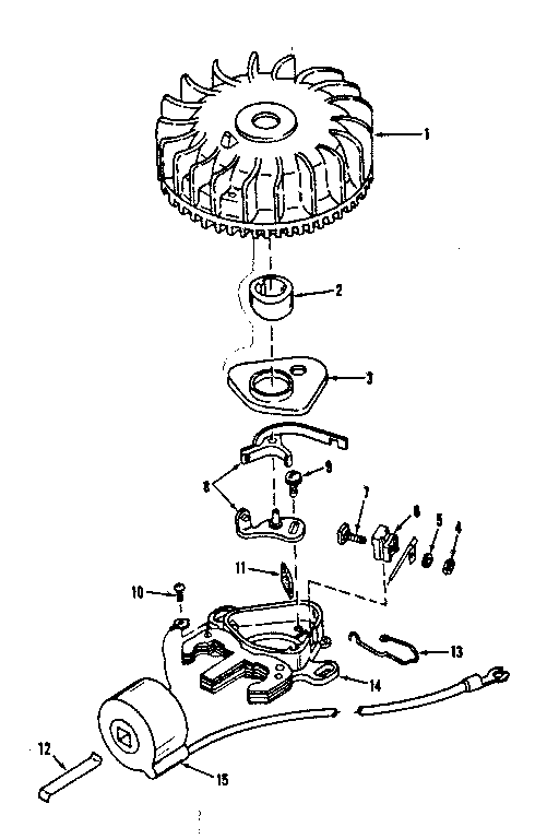 Magneto. (tecumseh-syncro) Diagram and Parts List for 14310250  Craftsman Engine