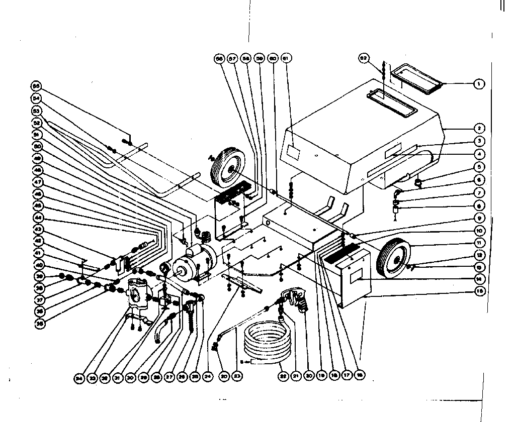 Base Assembly Diagram and Parts List for 47144558  Craftsman Pressure Washer