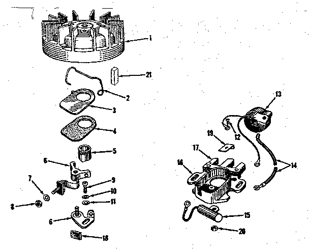 Magneto No. 27943 Diagram and Parts List for 14352702  Craftsman Engine