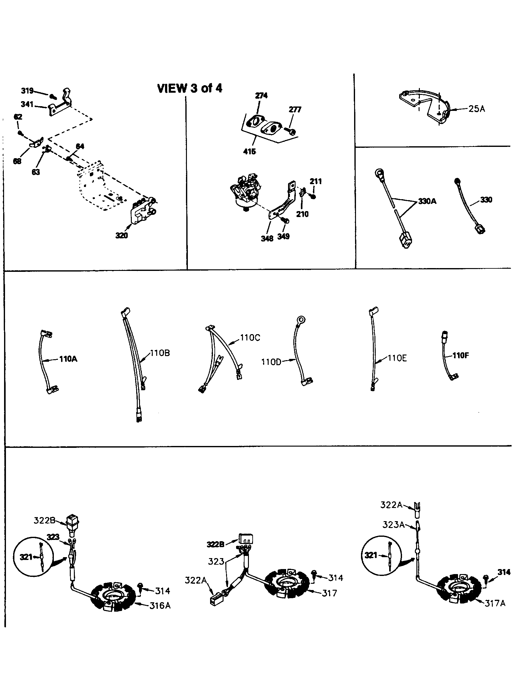 Rewind-starter And Cup Assembly Diagram and Parts List for 143406042  Craftsman Engine