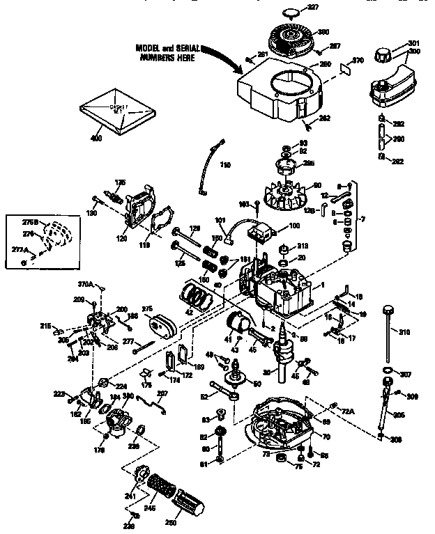 Craftsman 4 Cycle Engine Diagram and Parts List for 143945016  Craftsman Engine