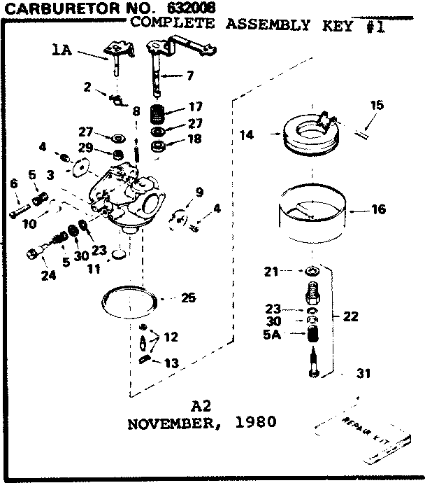 Replacement Parts Diagram and Parts List for 143676042  Craftsman Engine