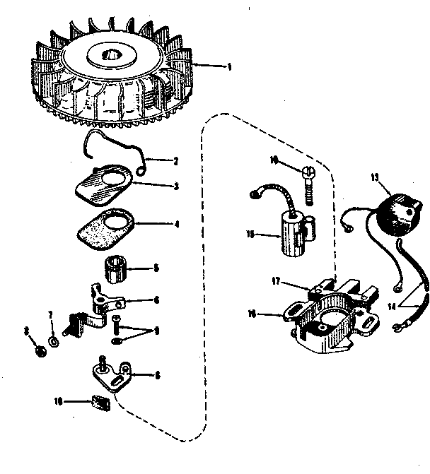Magneto (phelon F-3220-h2) Diagram and Parts List for 143102031  Craftsman Engine