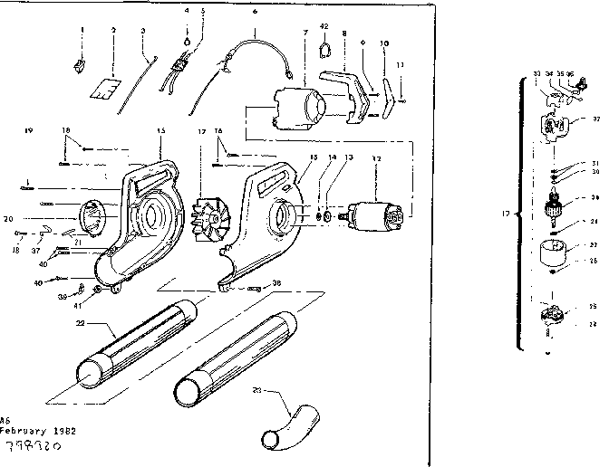 Replacement Parts Diagram and Parts List for 257798920  Craftsman Snow Blower