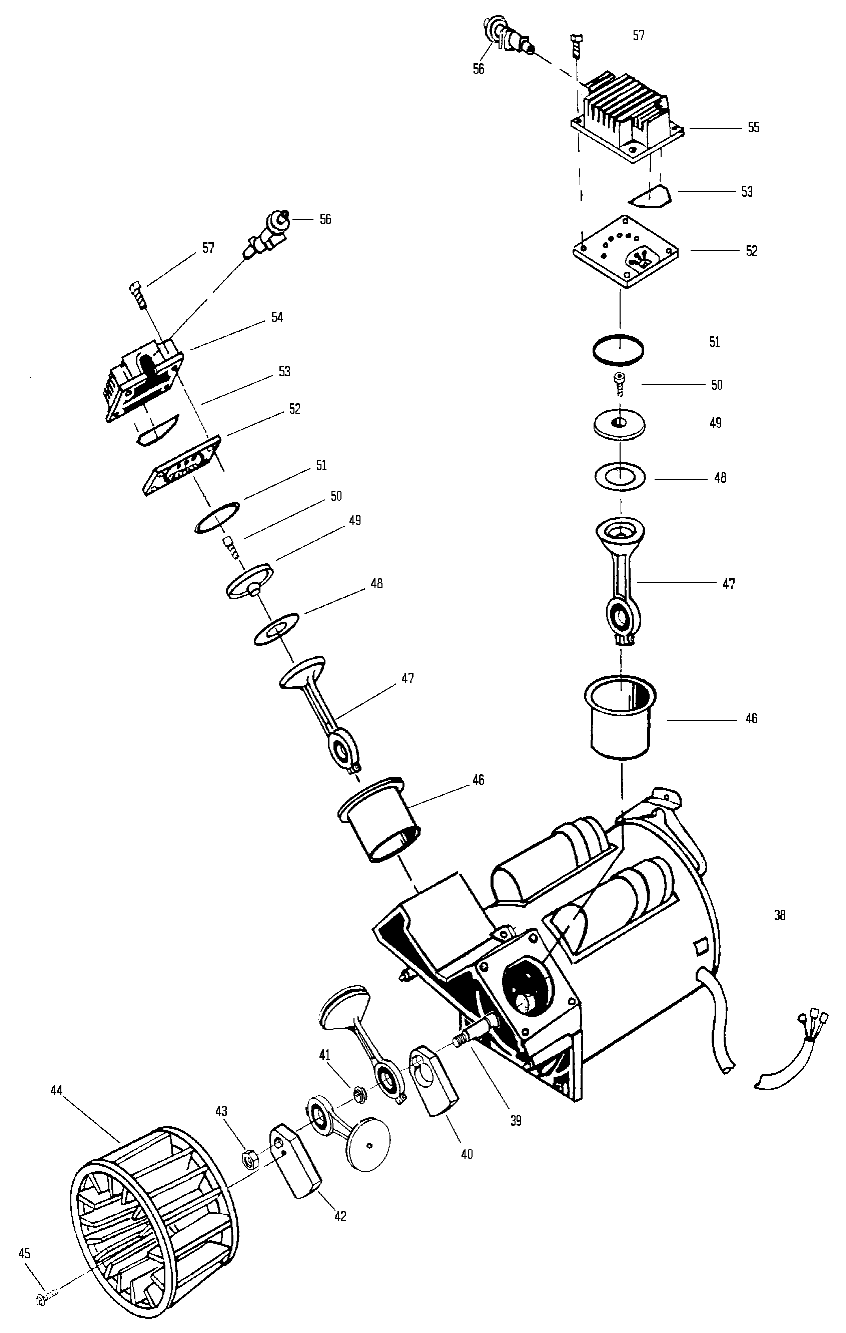 PUMP Diagram and Parts List for 919-72727 Type 1 Craftsman Compressor