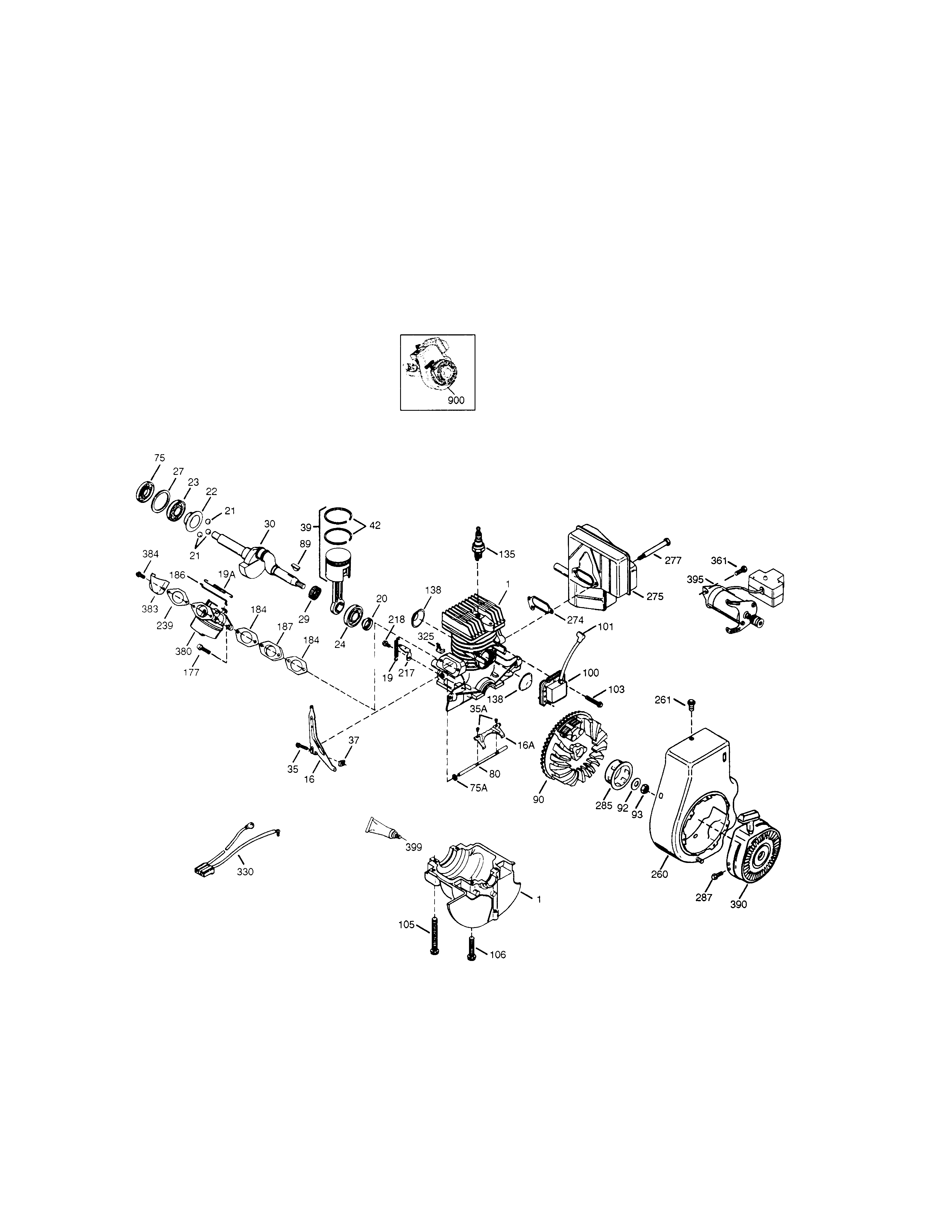 Engine Assembly (143.025071) Diagram and Parts List for 143025071  Craftsman Engine