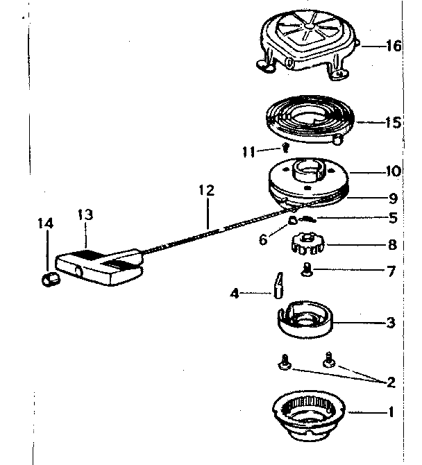 Rewind Starter No. 590291 Diagram and Parts List for 91760028  Craftsman Chainsaw