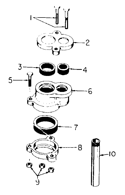 Sears Vertical Casing Adapters Diagram and Parts List for 390251900  Craftsman Water Pump