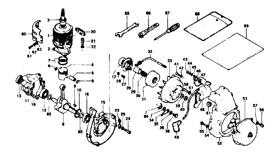 Engine Diagram and Parts List for 59301  Craftsman Water Pump