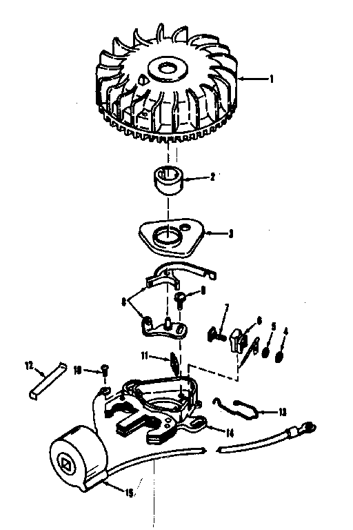 Magneto (tecumseh No. 5000) Diagram and Parts List for 143101021  Craftsman Engine