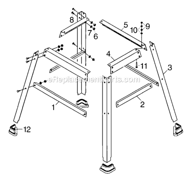 Stand_Assembly Diagram and Parts List for 12432607  Craftsman Band Saw