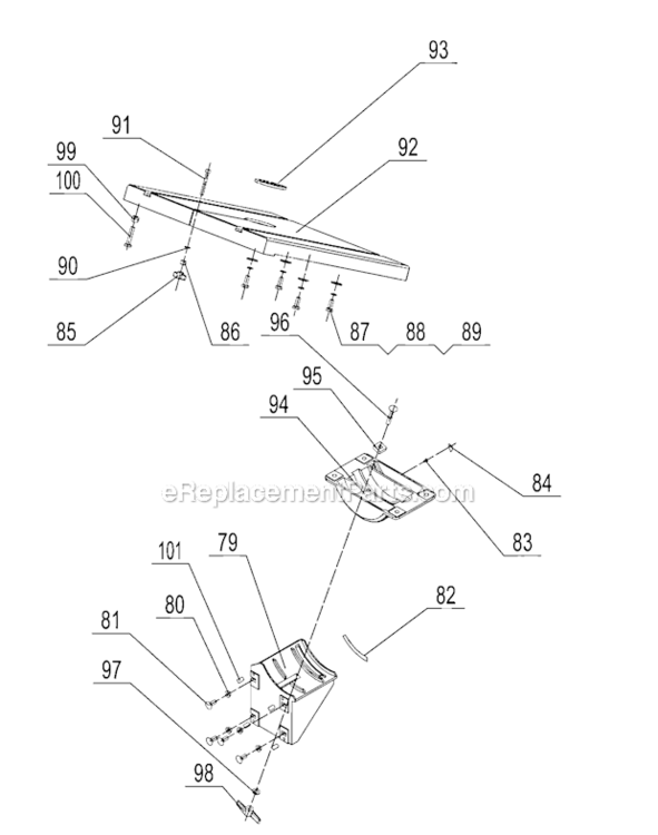 Table_Assy Diagram and Parts List for 12432607  Craftsman Band Saw