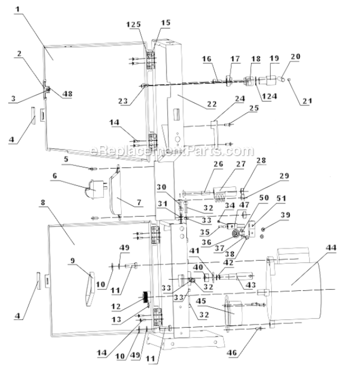 Page A Diagram and Parts List for 1243299  Craftsman Band Saw