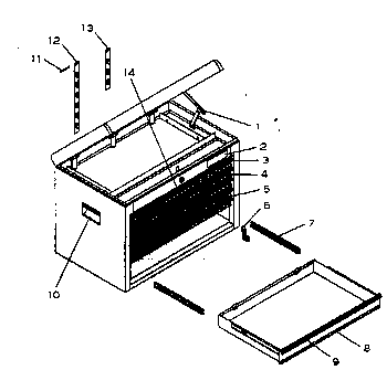 Chest Diagram and Parts List for 706619540  Craftsman Tool Stand & Cart