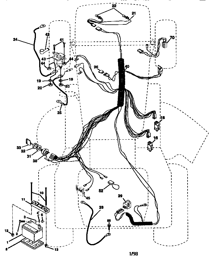 Electrical Diagram and Parts List for 917259172  Craftsman Lawn Tractor