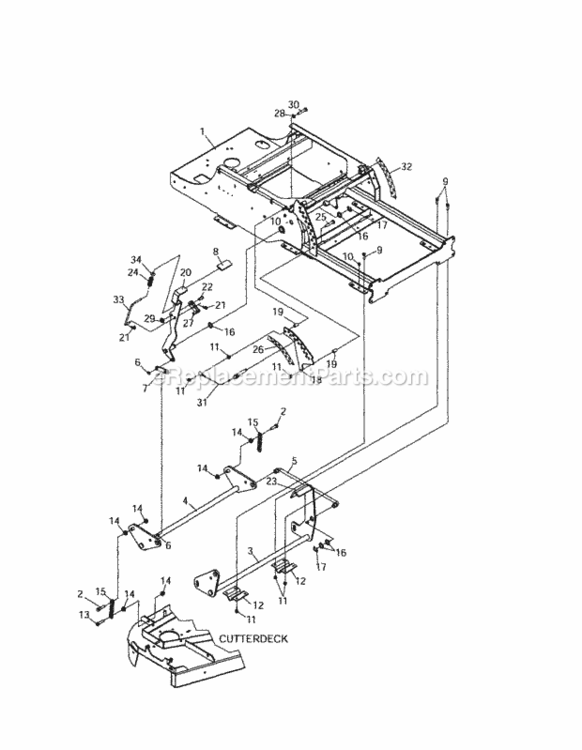 Page E Diagram and Parts List for 12728876  Craftsman Lawn Tractor