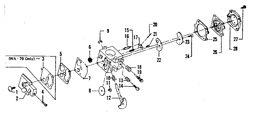 Throttle Assembly Diagram and Parts List for 234795430  Craftsman Trimmer