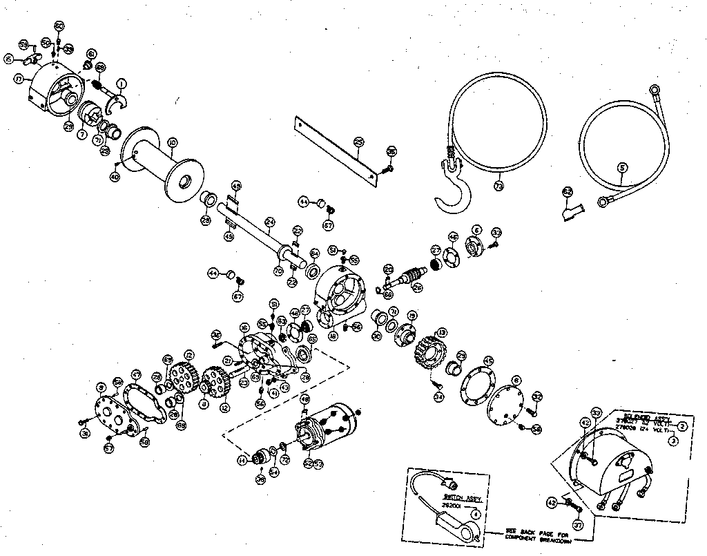 Unit Diagram and Parts List for 3921  Craftsman Hoist & Winch
