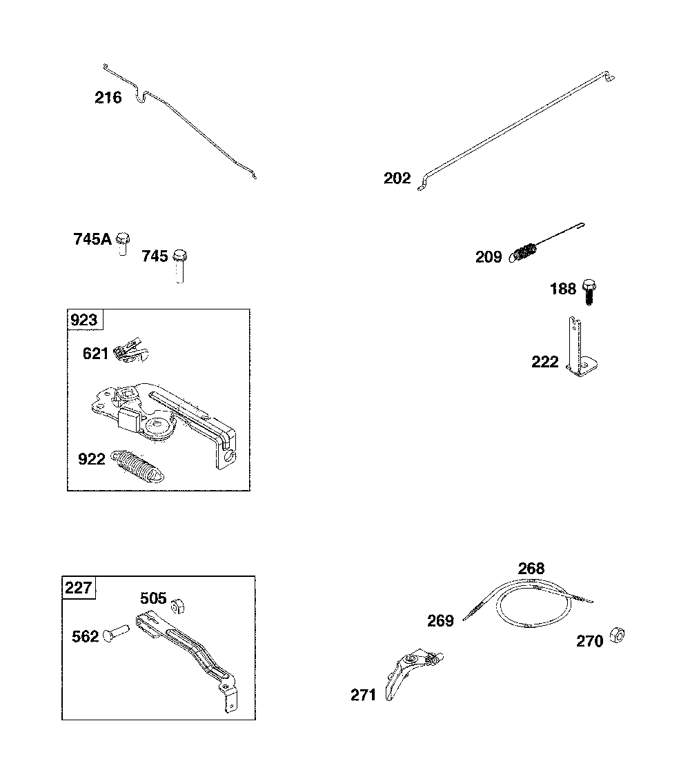 Controls Diagram and Parts List for CMXGMAM7435274  Craftsman Lawn Mower
