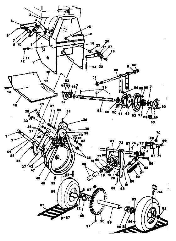 Motor Mount Assembly Repair Parts Diagram and Parts List for 536886800  Craftsman Snow Blower