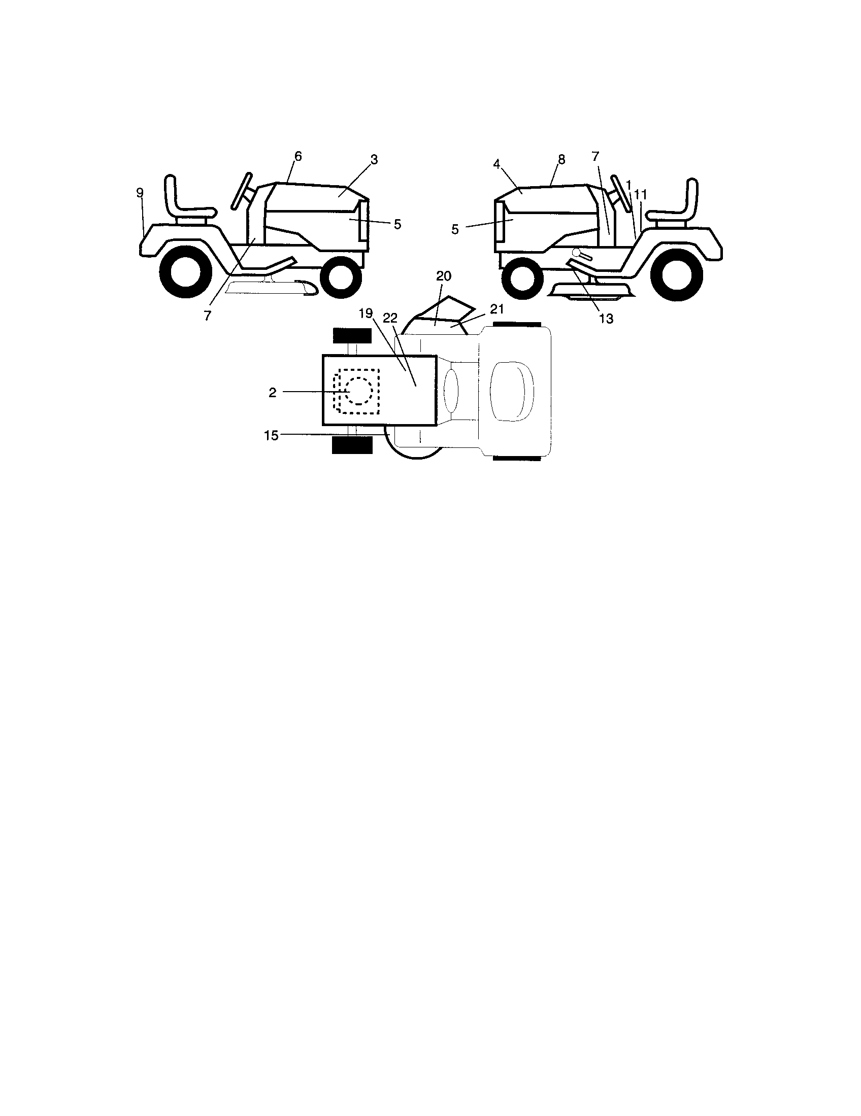 Decals Diagram and Parts List for 917273512  Craftsman Lawn Tractor