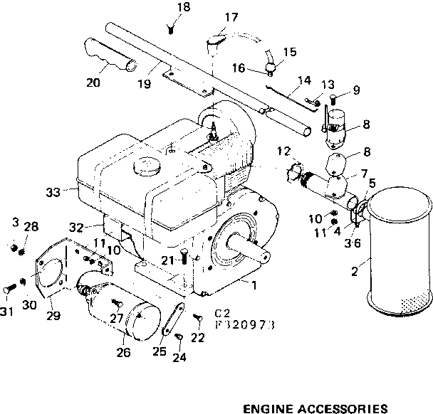 Engine Accessories Diagram and Parts List for 580320973  Craftsman Engine