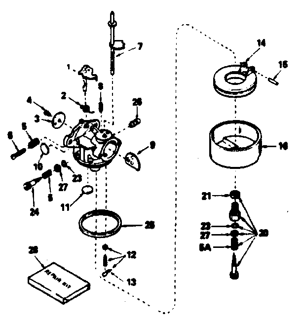 Carburetor Diagram and Parts List for 143766132  Craftsman Engine
