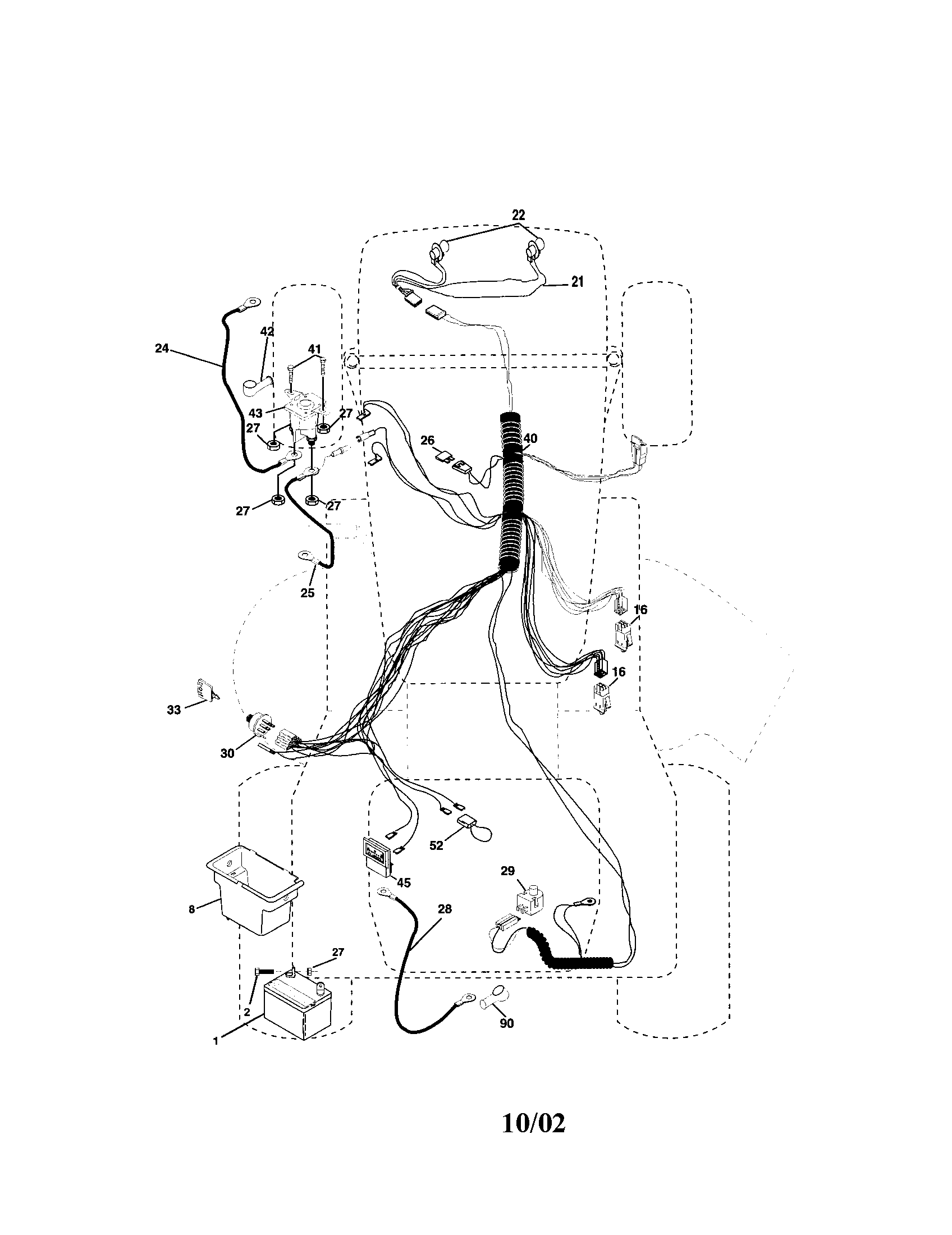 Electrical Diagram and Parts List for 917272650  Craftsman Lawn Tractor