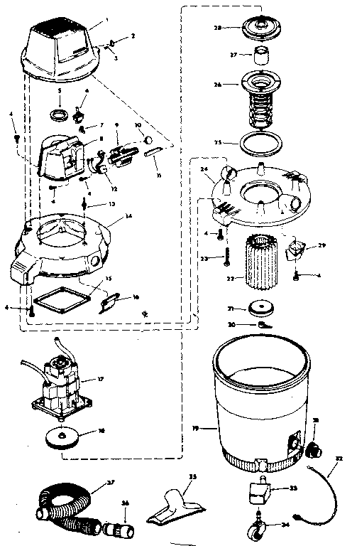 Unit Diagram and Parts List for 113178880  Craftsman Filters & Accessories