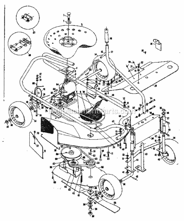 Page A Diagram and Parts List for 1318020  Craftsman Lawn Tractor