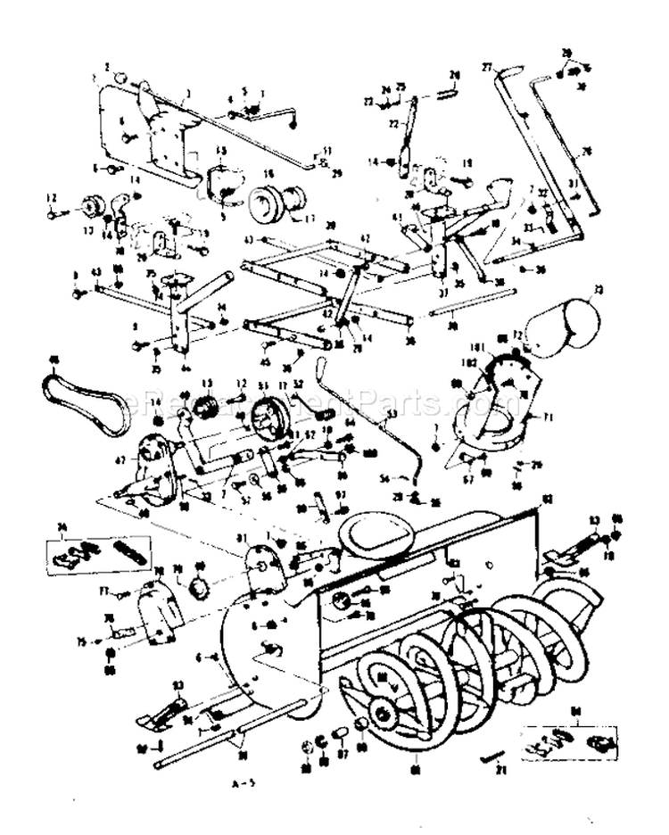 Belt Guard Assembly Diagram and Parts List for 13180372  Craftsman Snow Blower