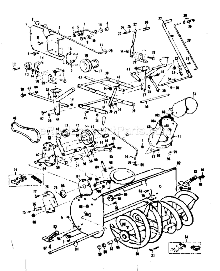 Page B Diagram and Parts List for 13180372  Craftsman Snow Blower