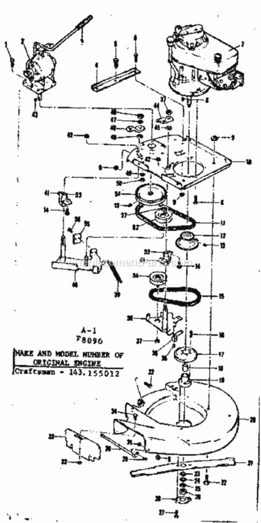 Page A Diagram and Parts List for 1318090  Craftsman Lawn Tractor