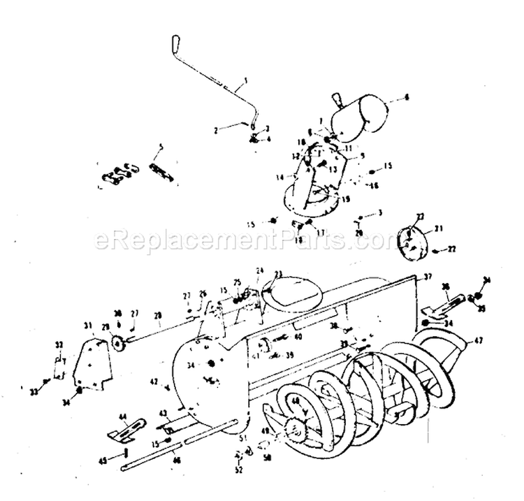 Impeller Assembly Diagram and Parts List for 13181170  Craftsman Snow Blower