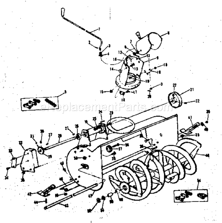 Impeller Assembly Diagram and Parts List for 13181171  Craftsman Snow Blower