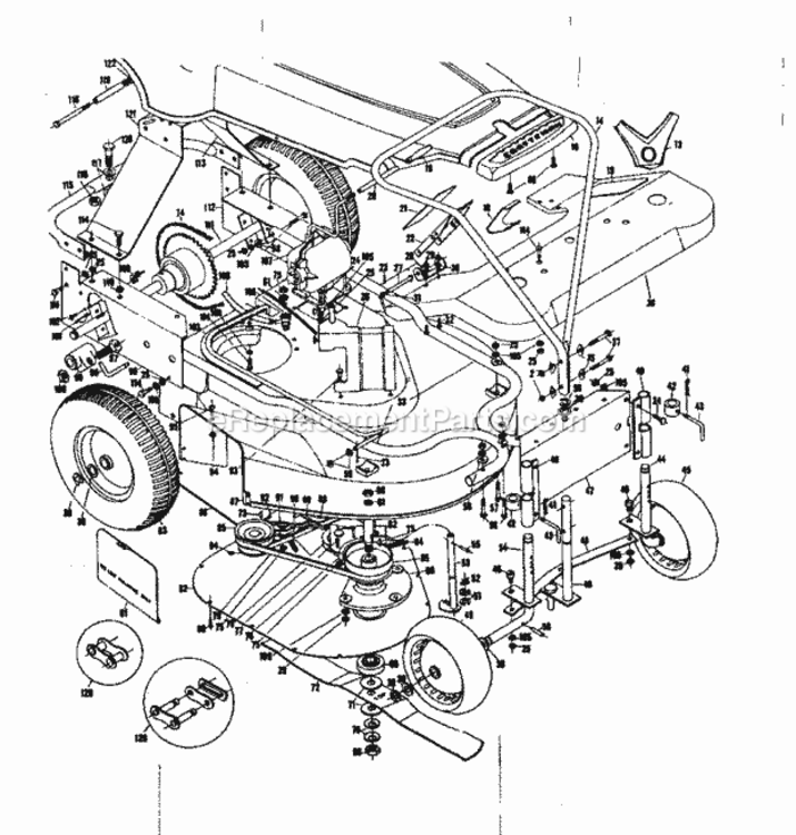 Page A Diagram and Parts List for 1318221  Craftsman Lawn Tractor