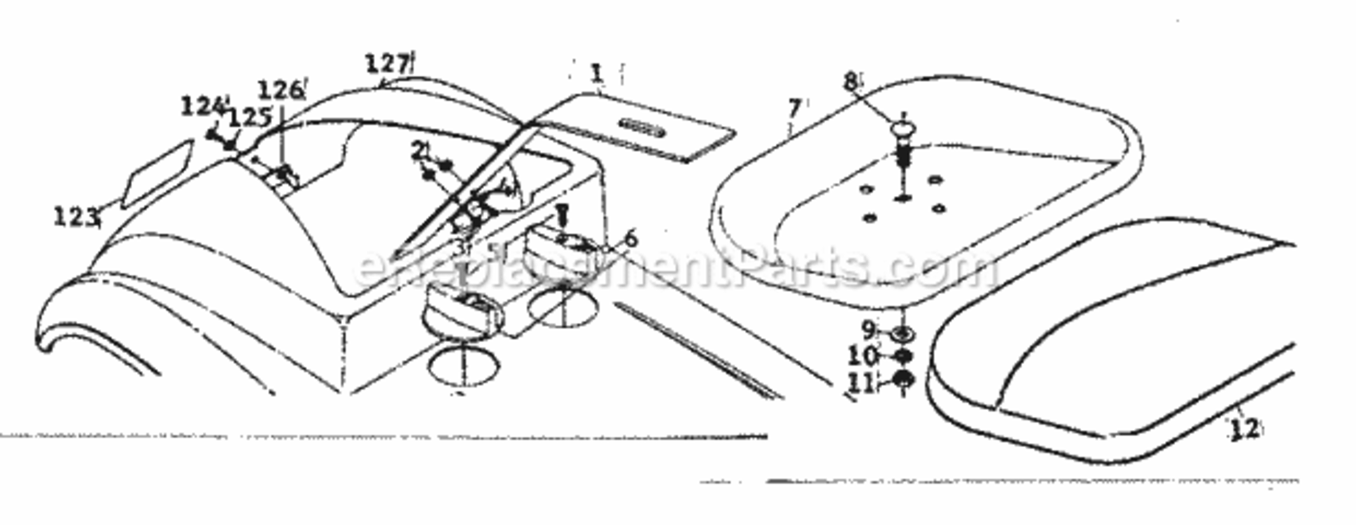 Page B Diagram and Parts List for 1318221  Craftsman Lawn Tractor