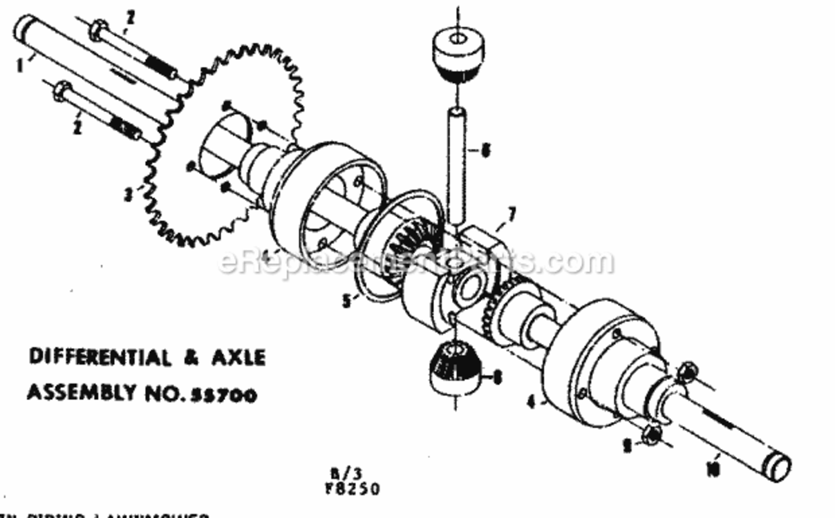 Page B Diagram and Parts List for 1318250  Craftsman Lawn Tractor