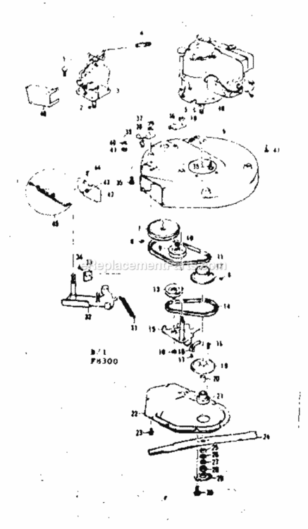 Page B Diagram and Parts List for 1318300  Craftsman Lawn Tractor