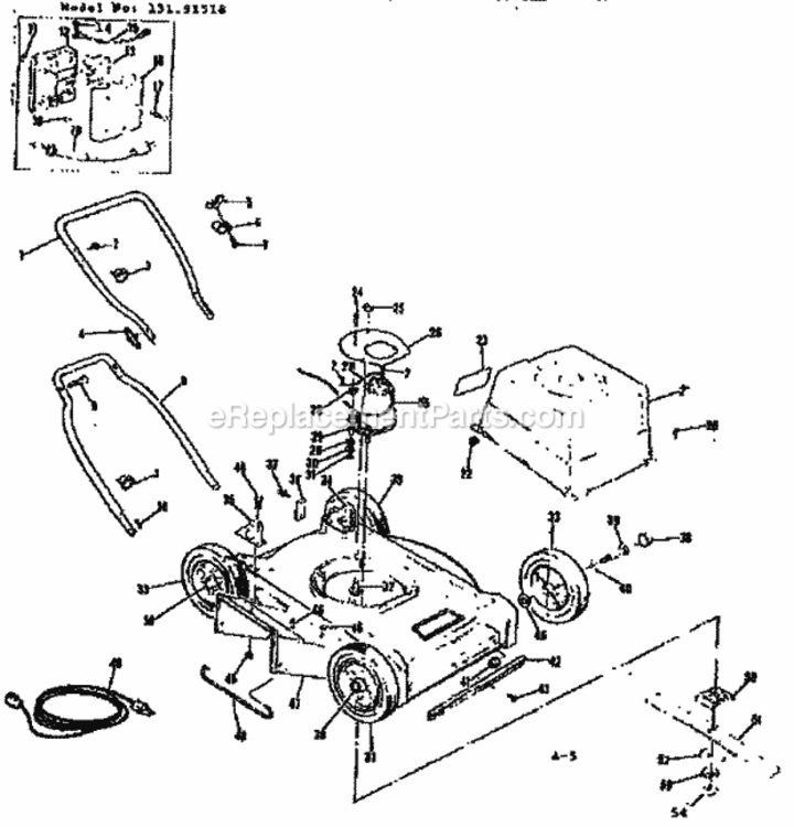 Page A Diagram and Parts List for 13191518  Craftsman Lawn Mower