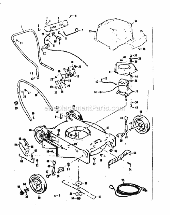 Page A Diagram and Parts List for 13191521  Craftsman Lawn Mower