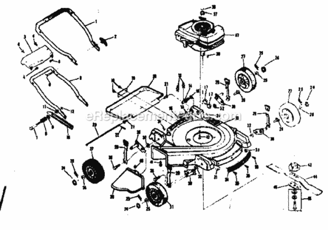 Page A Diagram and Parts List for 13191564  Craftsman Lawn Mower